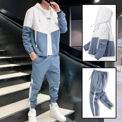 Men Tracksuit Casual Joggers Hooded Sportswear