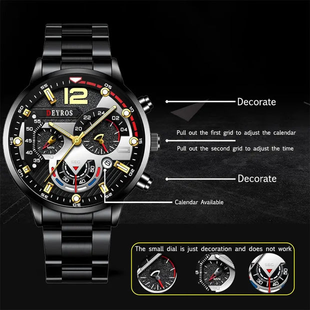 Stainless Steel Sports Watch