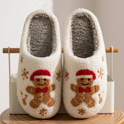 Women's Christmas Gingerbread Man Winter Slippers