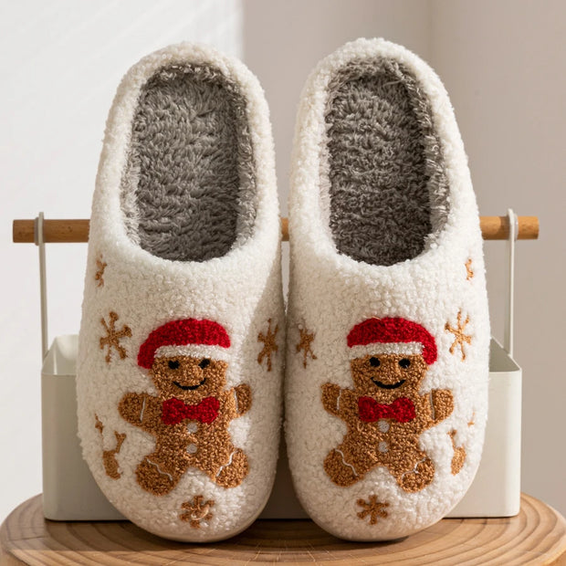 Women's Christmas Gingerbread Man Winter Slippers