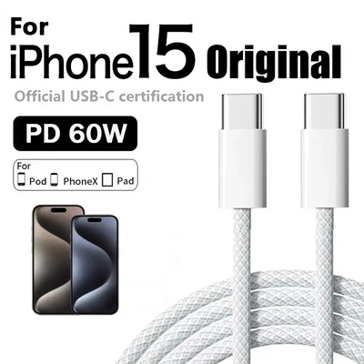 60W Fast Cable Charger iPhone 15/16 And Samsung