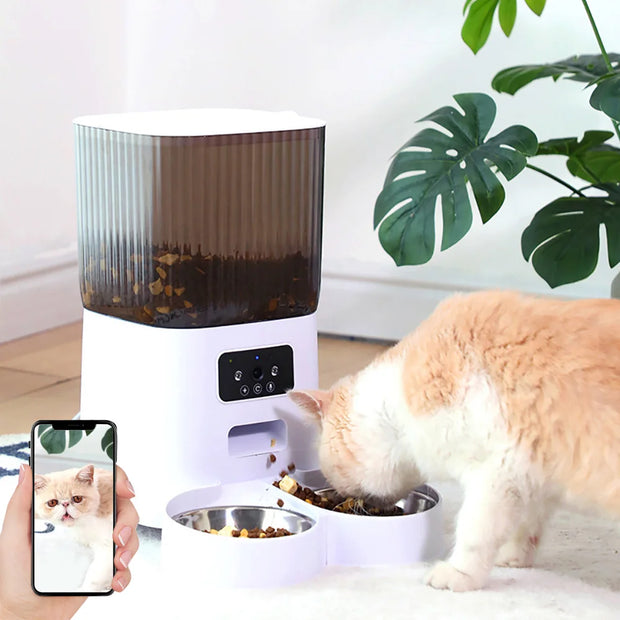 5L Double Bowls Smart Automatic Cat Feeder with Camera