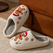 Women's Christmas Gingerbread Man Winter Slippers