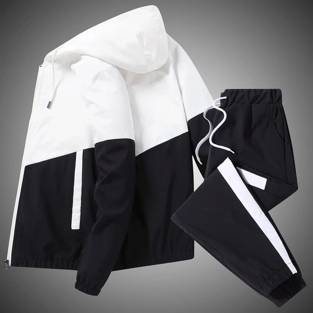 Men Tracksuit Casual Joggers Hooded Sportswear