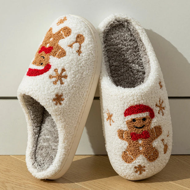 Women's Christmas Gingerbread Man Winter Slippers